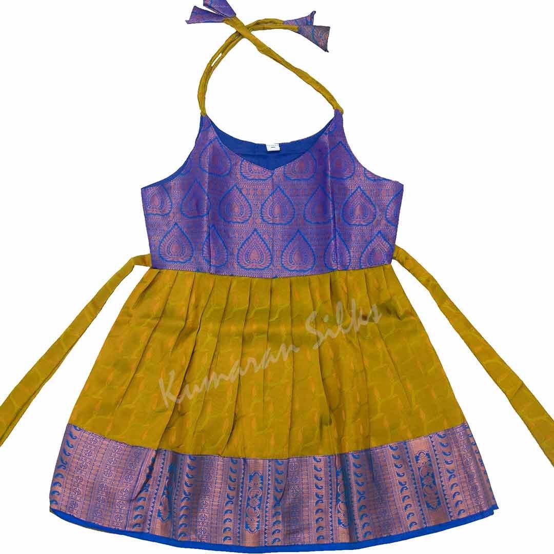 Pure Silk Mustard 2 Years Baby Frock