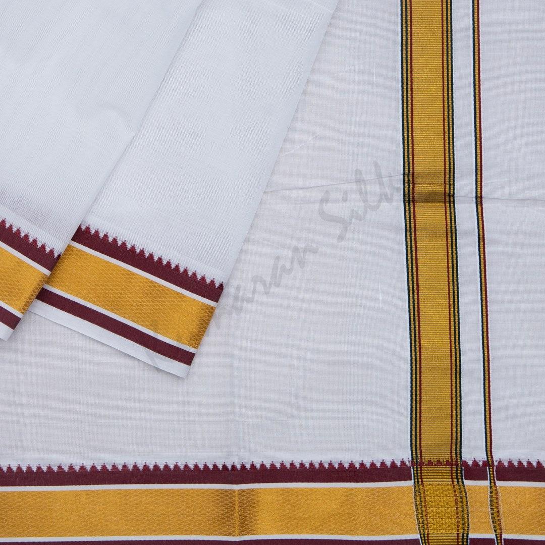 8 Muzham White Cotton Dhoti 05 - Kumaran Silks