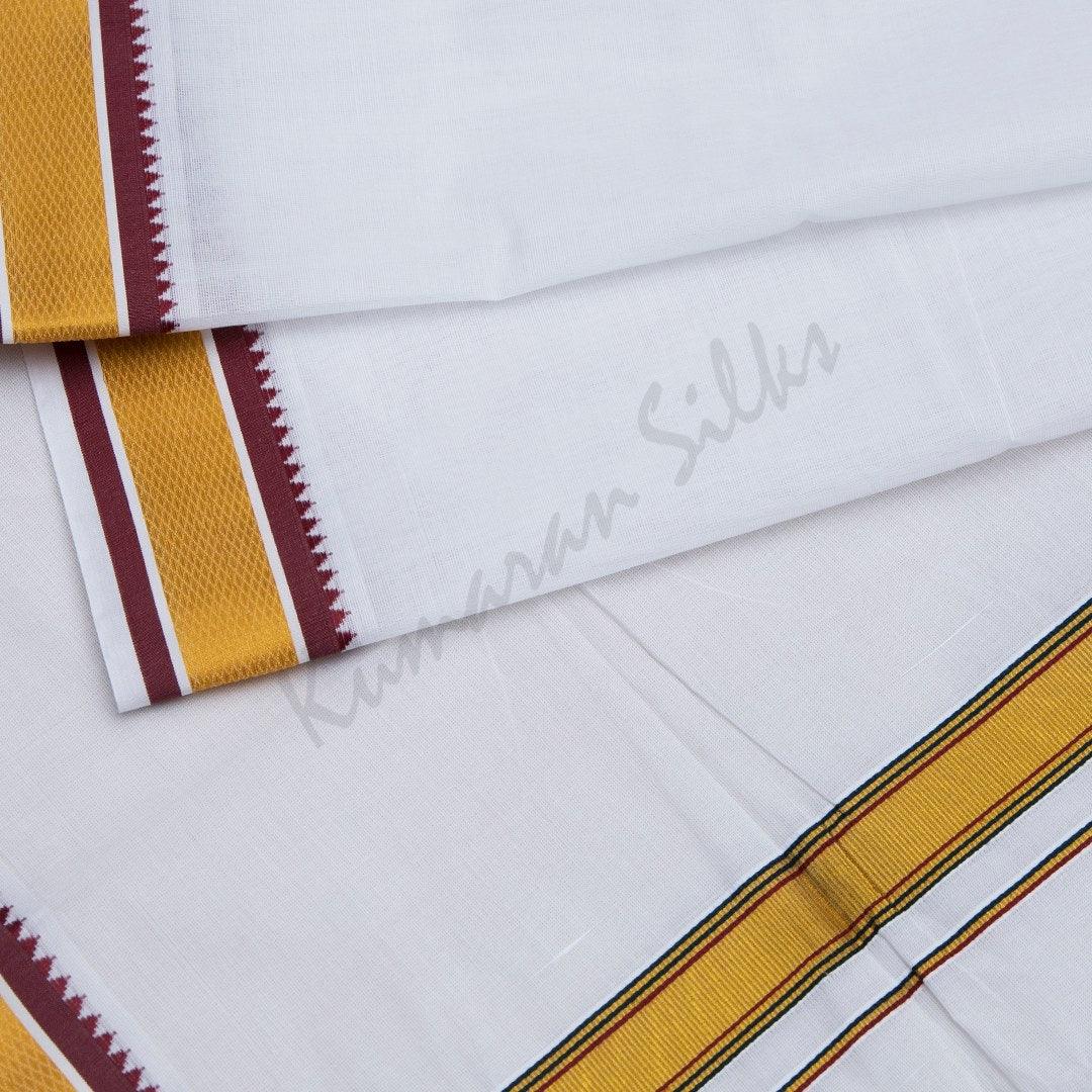 8 Muzham White Cotton Dhoti 05 - Kumaran Silks