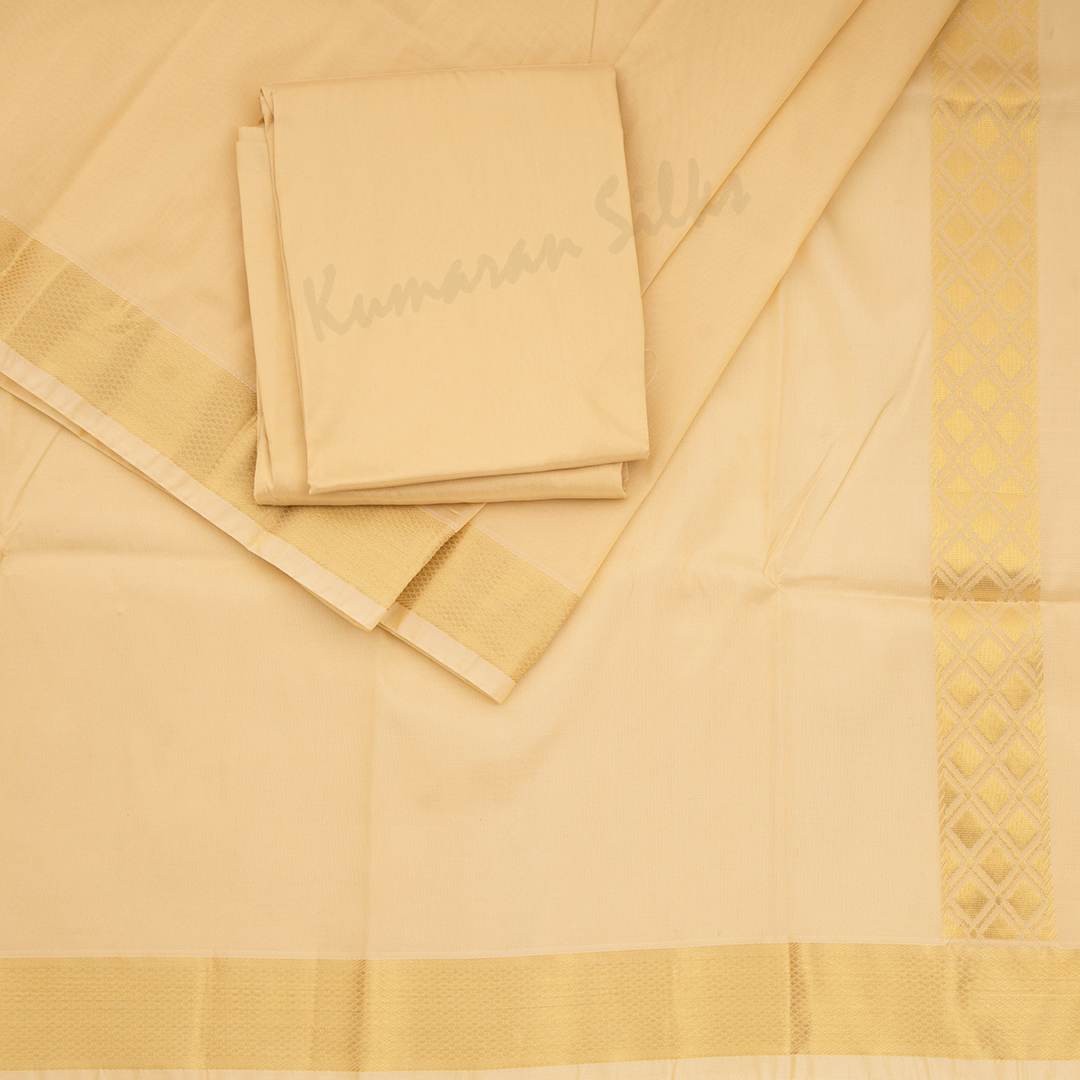 Sandal Semi Silk 8 Mozham Dhoti With Matching Shirt Material 06 - Kumaran Silks