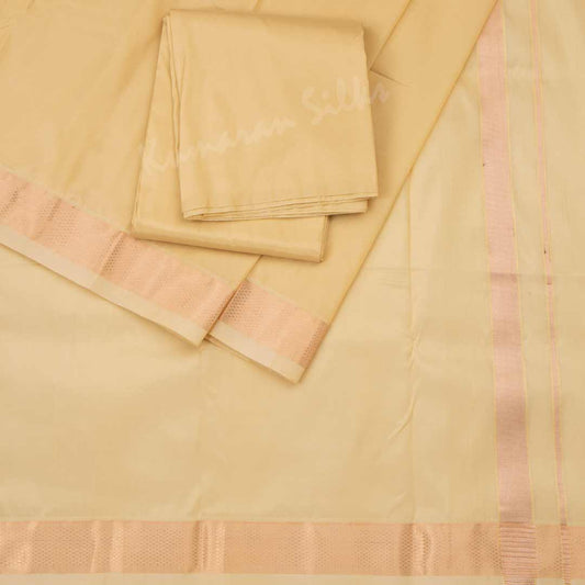 Sandal Semi Silk 8 Mozham Dhoti With Matching Shirt Material 07