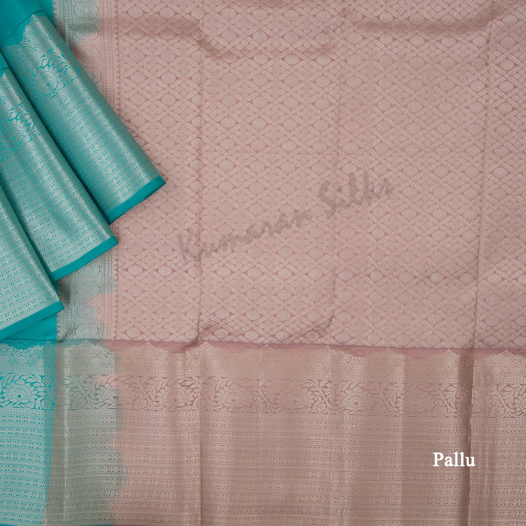 Green Silk Saree With Mango Buttas And Zari Border - Kumaran Silks