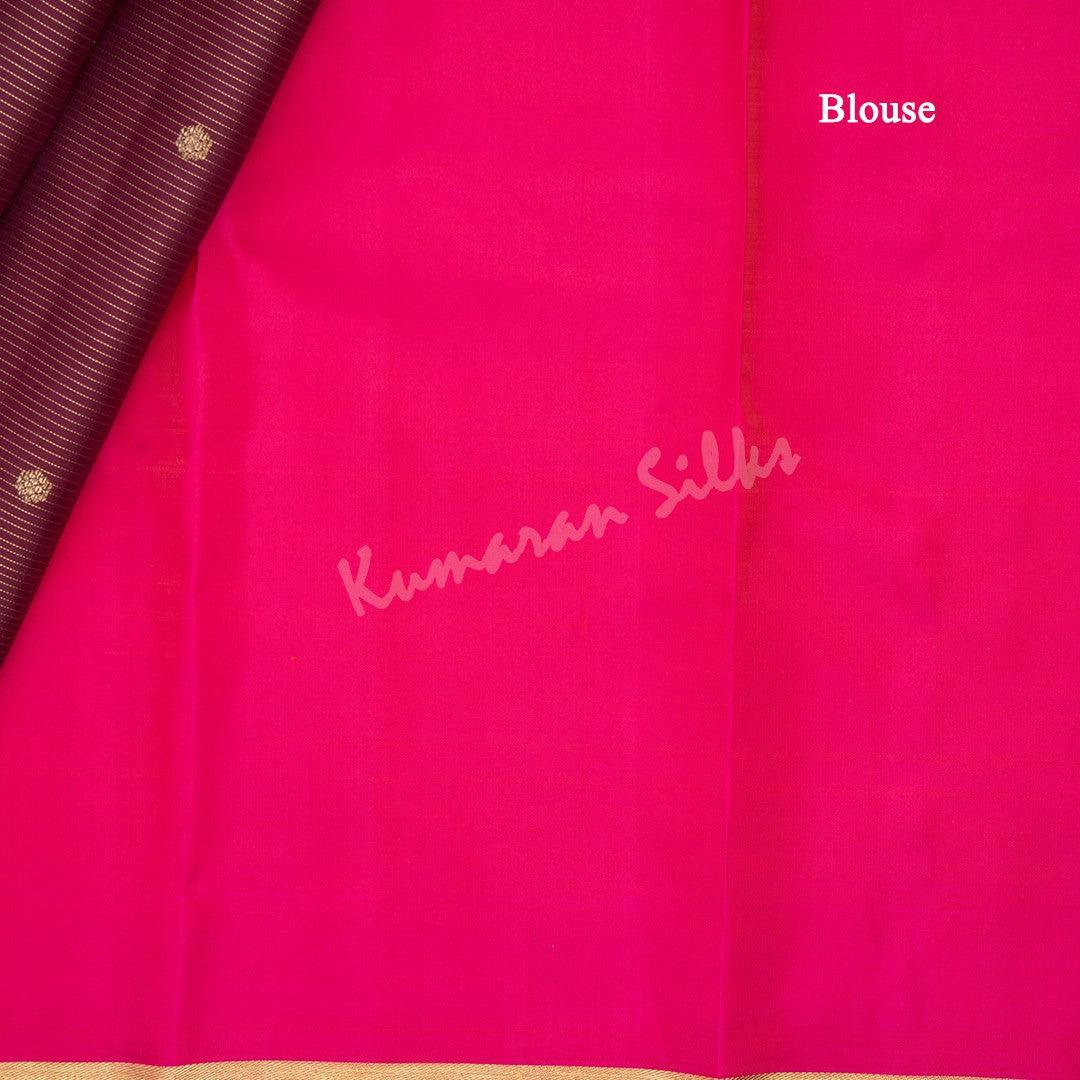 Maroon Vairaoosi Silk Saree With Mango And Temple Design On The Pallu - Kumaran Silks