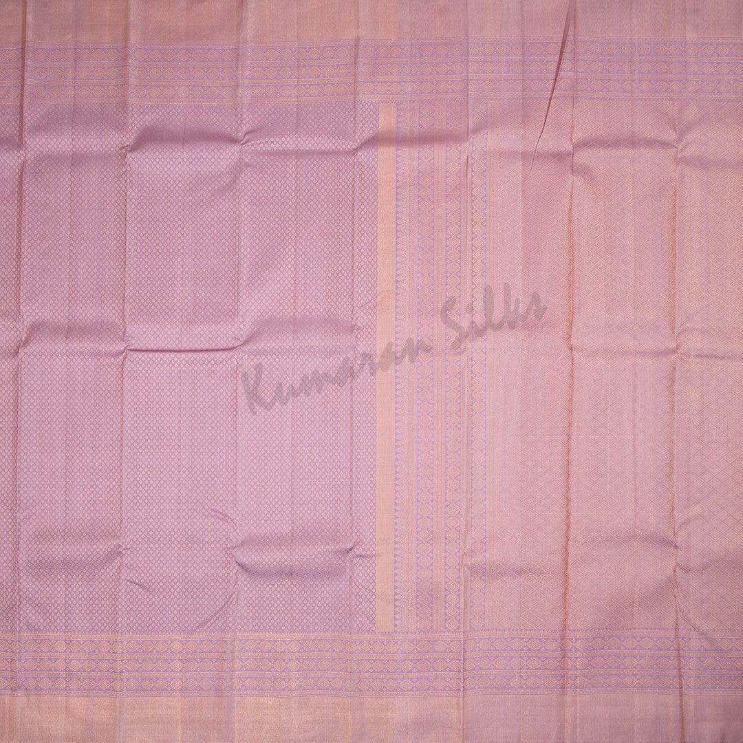 Lavender Silk Saree With Small Buttas And Gold Zari Border - Kumaran Silks