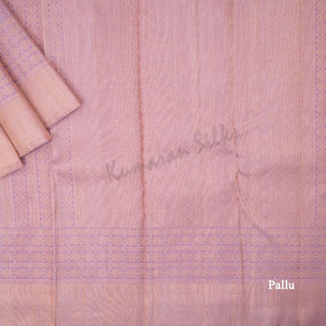 Lavender Silk Saree With Small Buttas And Gold Zari Border - Kumaran Silks