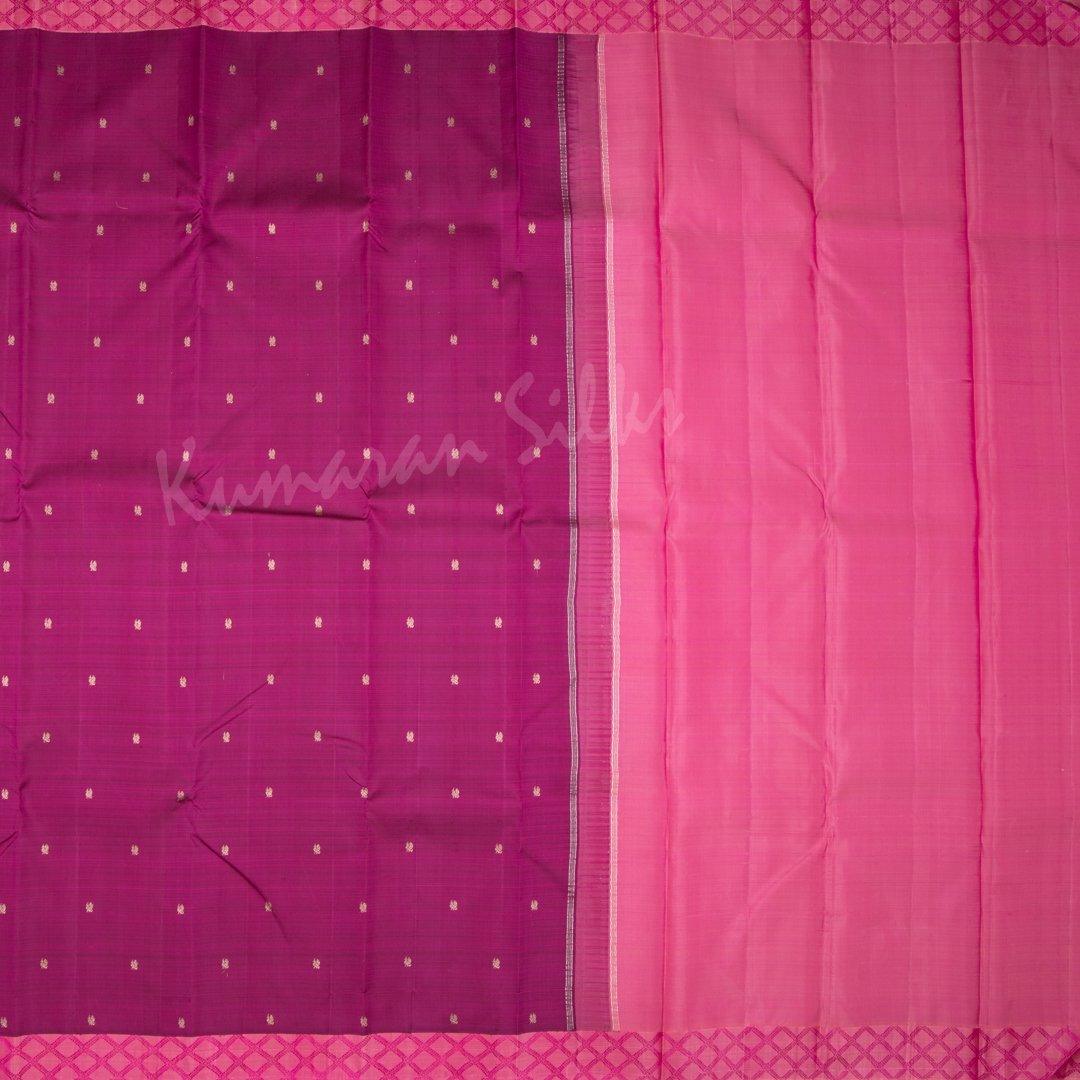 Shot Colour Striped Silk Saree And Pink Checked Border - Kumaran Silks