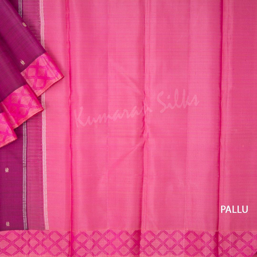 Shot Colour Striped Silk Saree And Pink Checked Border - Kumaran Silks