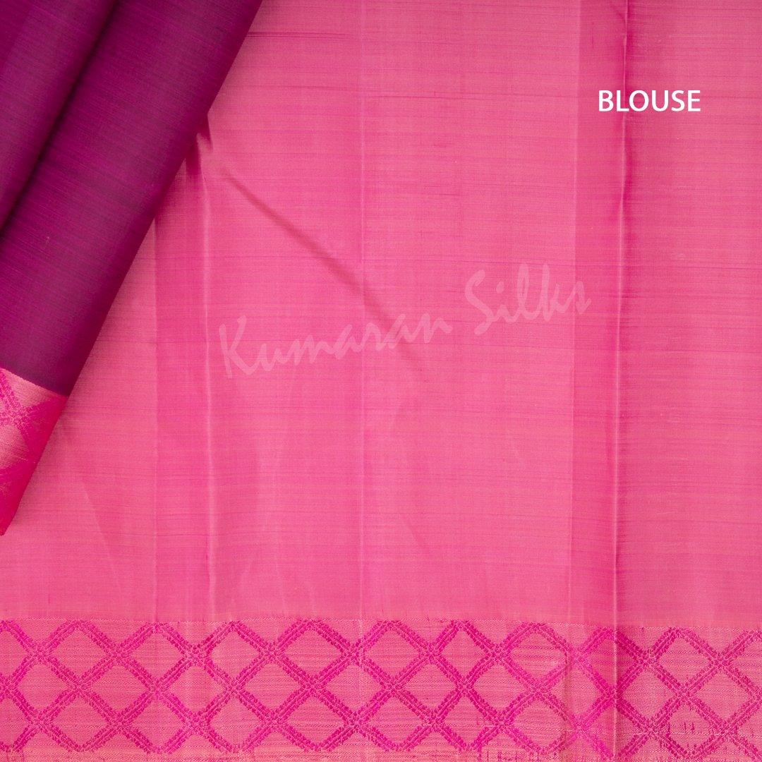 Shot Colour Striped Silk Saree And Pink Checked Border - Kumaran Silks