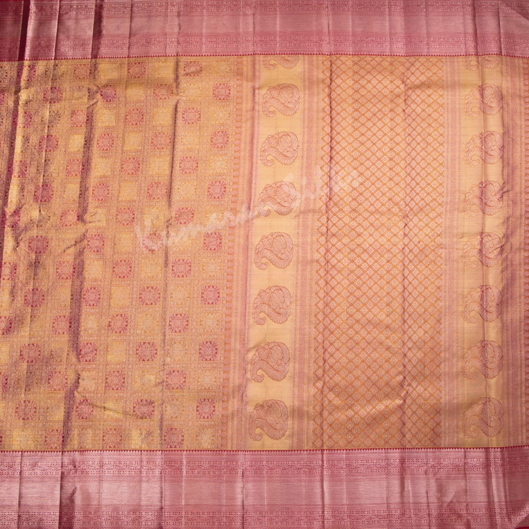 Shot Colour Brocade Silk Saree With Rettaipet Border-02 - Kumaran Silks