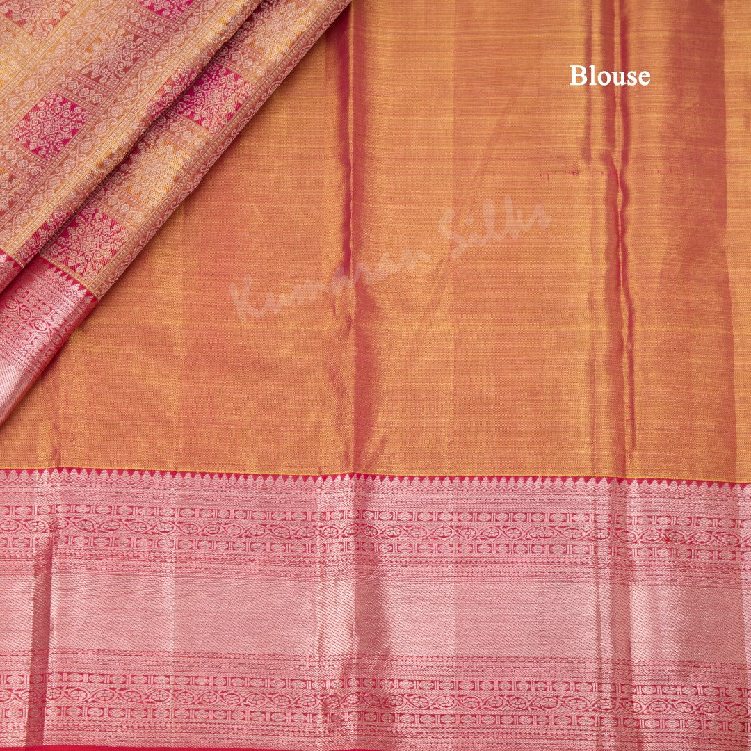 Shot Colour Brocade Silk Saree With Rettaipet Border-02 - Kumaran Silks