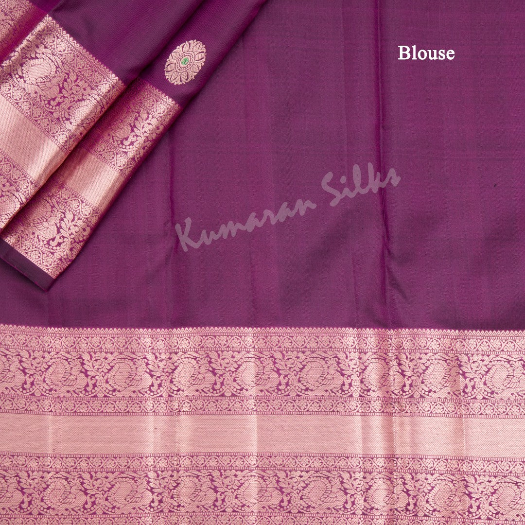 Wine Colour Silk Saree With Chakra Buttas And Rettapet Border