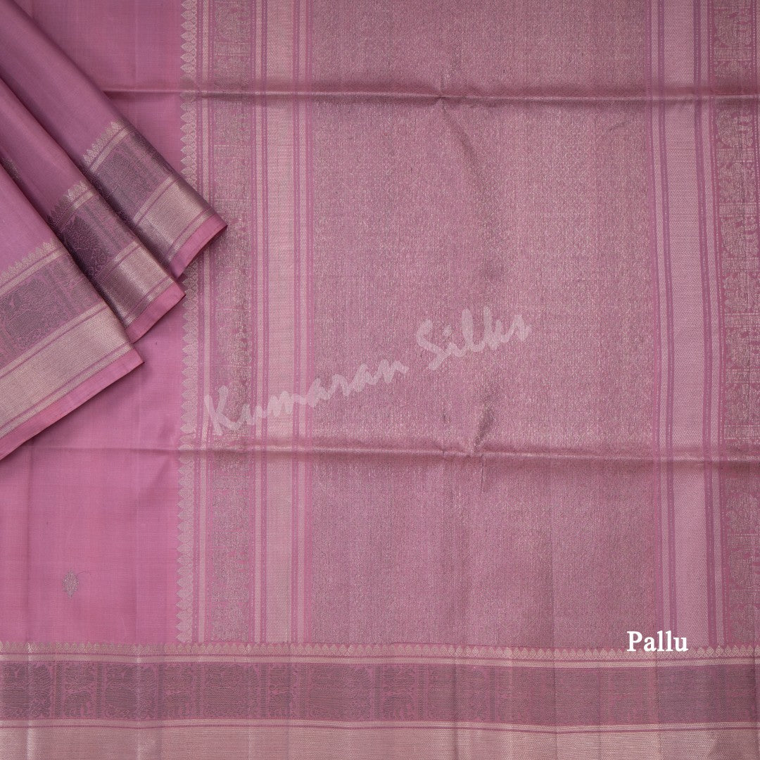 Onion Pink Soft Silk Saree With Small Buttas And Silver Zari Border