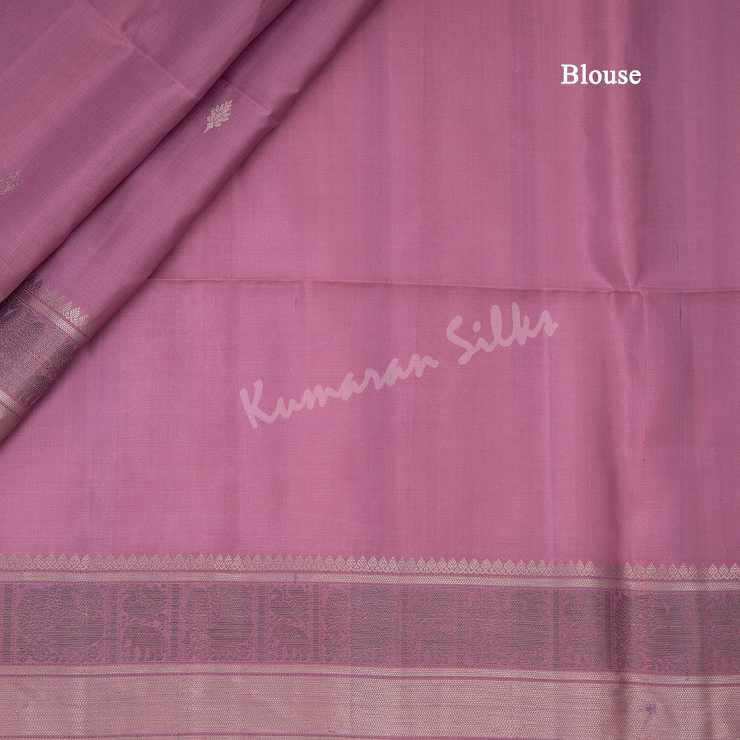 Onion Pink Soft Silk Saree With Small Buttas And Silver Zari Border