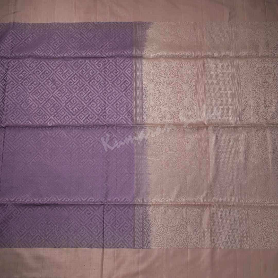 Light Purple Soft Silk Saree With Silver Zari And Simple Border