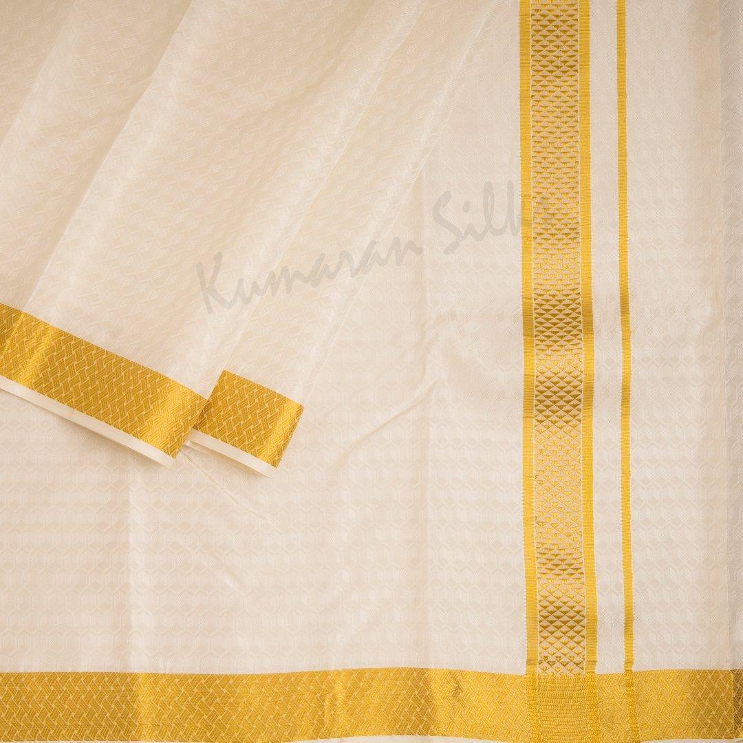 8 X 4 Designer Embossed Silk Dhoti 100K 02 - Kumaran Silks