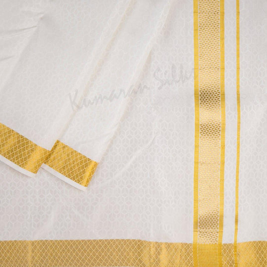 8 X 4 Designer Embossed Silk Dhoti 100K 07 - Kumaran Silks