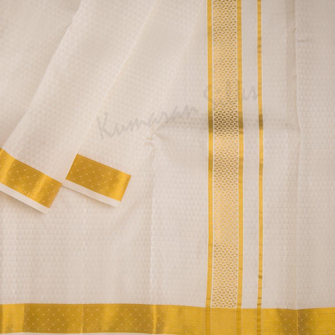 8 X 4 Designer Embossed Silk Dhoti 80K - Kumaran Silks