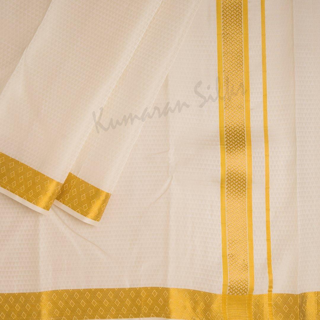 8 X 4 Designer Embossed Silk Dhoti 100K 05 - Kumaran Silks