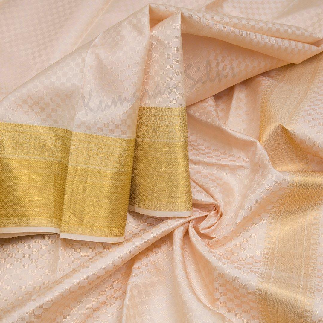 Cream Pure Silk Dhoti With Angavastram And Matching Shirt 8 X 4 02 - Kumaran Silks