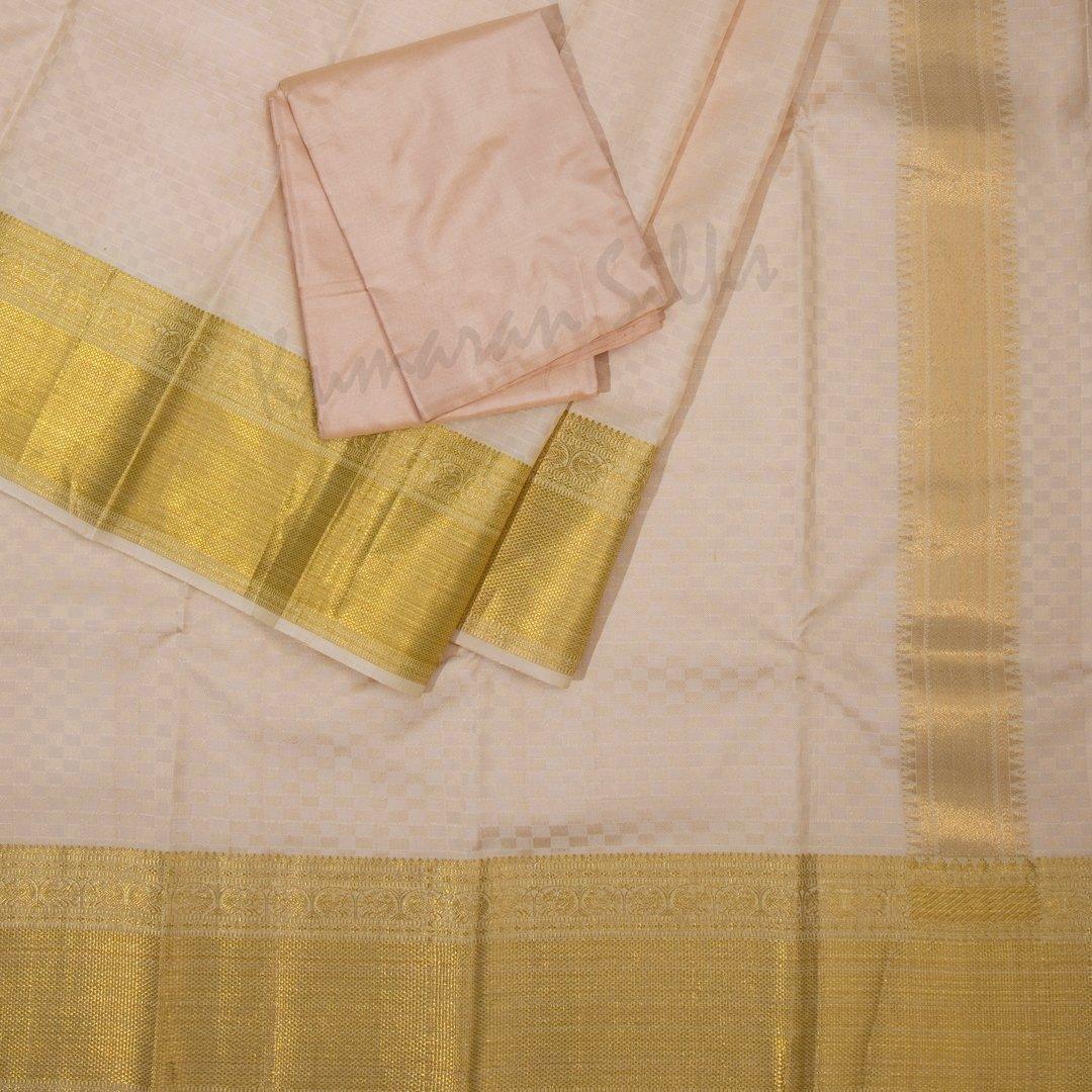 Cream Pure Silk Dhoti With Angavastram And Matching Shirt 8 X 4 02 - Kumaran Silks