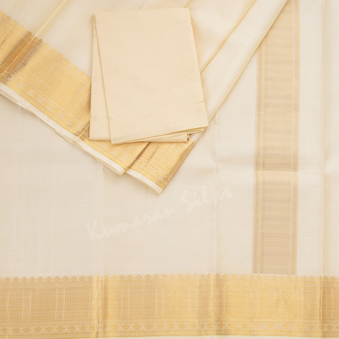 Light Sandal Pure Silk 8 Mozham Dhoti And Matching Shirt - Kumaran Silks