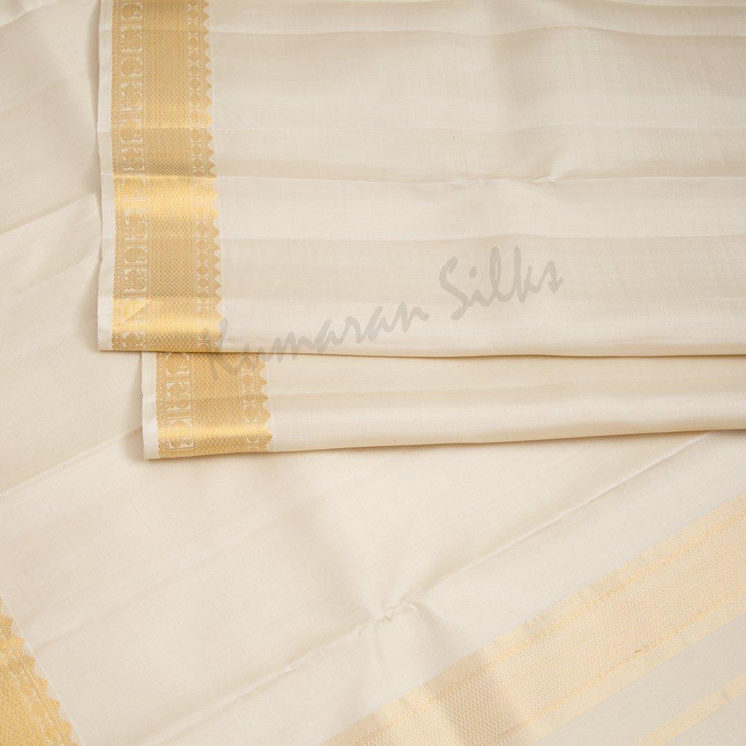 Light Grey Pure Silk Dhoti With Angavastram And Matching Shirt 8 X 4 - Kumaran Silks