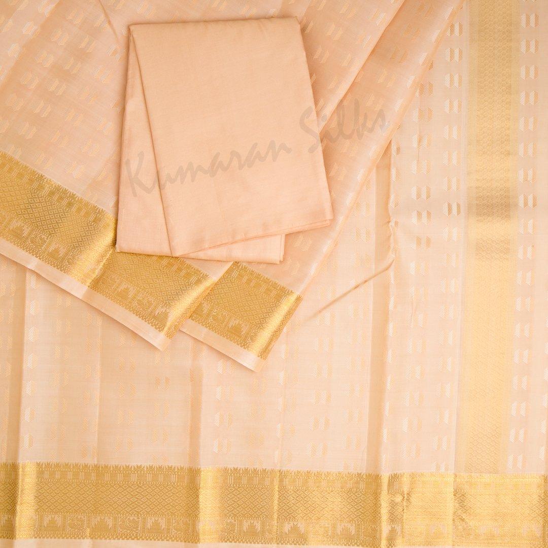 Sandal Pure Silk Dhoti With Angavastram And Matching Shirt 8 X 4 - Kumaran Silks