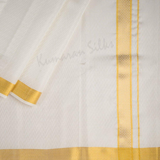 8 X 1 Designer Embossed Silk Dhoti 80K - Kumaran Silks