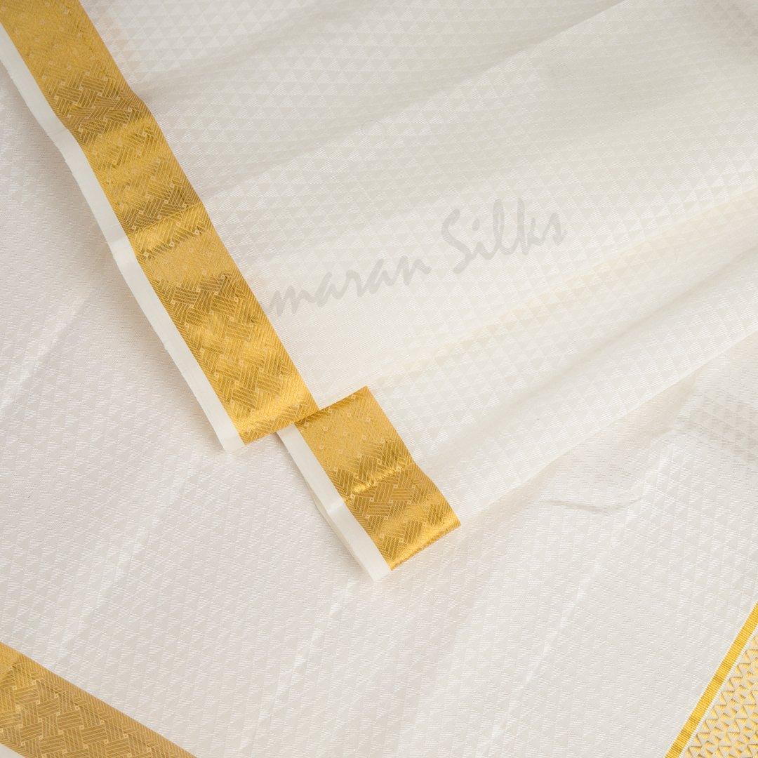 8 X 1 Designer Embossed Silk Dhoti 80K 02 - Kumaran Silks