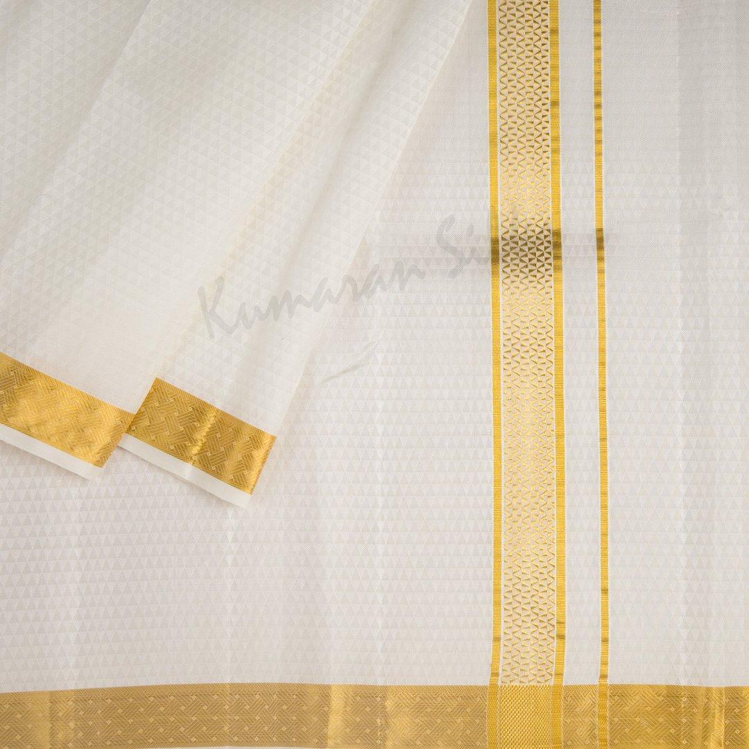 8 X 1 Designer Embossed Silk Dhoti 80K 02 - Kumaran Silks