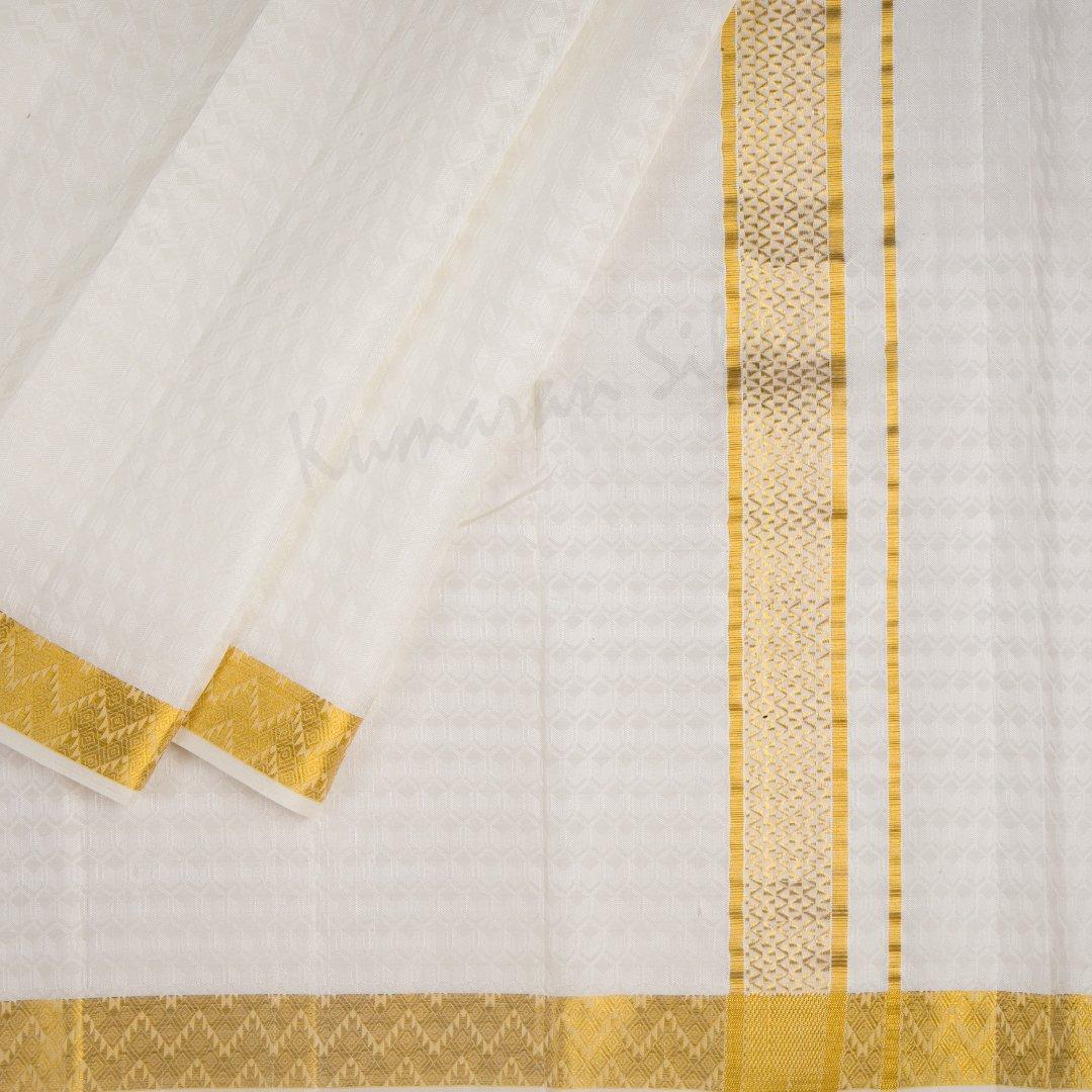 8 X 1 Designer Embossed Silk Dhoti 80K 04 - Kumaran Silks