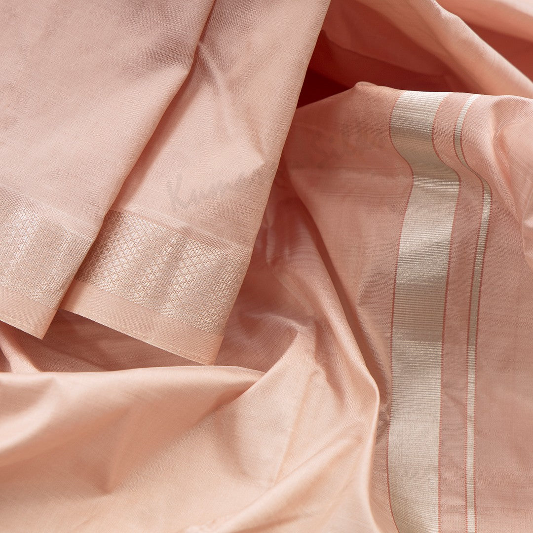 Rose Gold Pure Silk 8 Mozham Dhoti And Matching Shirt - Kumaran Silks