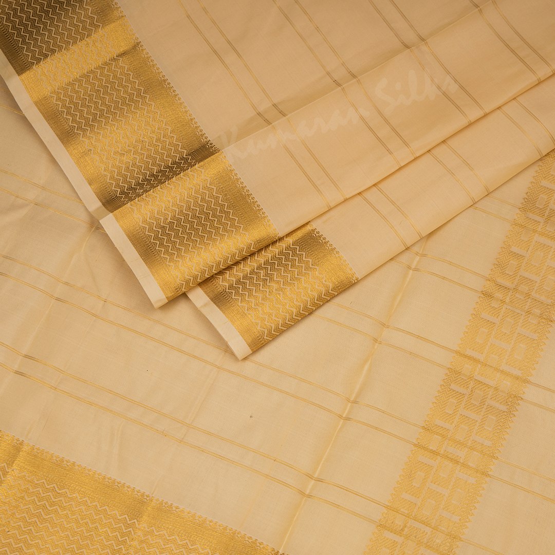 Sandal Pure Silk Striped Dhoti With Angavastram And Matching Shirt 8 X 4