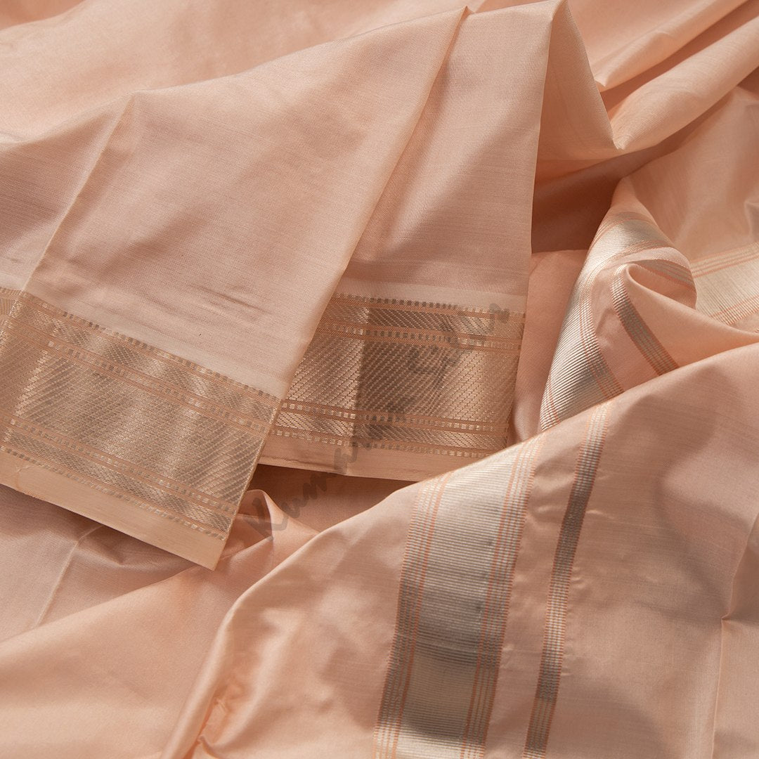 Copper Pure Silk 8 Mozham Dhoti And Matching Shirt 05