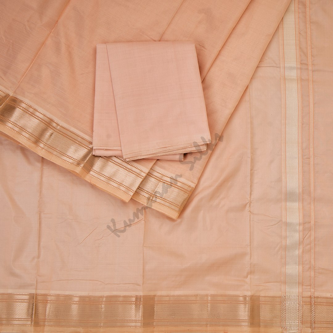 Copper Pure Silk 8 Mozham Dhoti And Matching Shirt 05