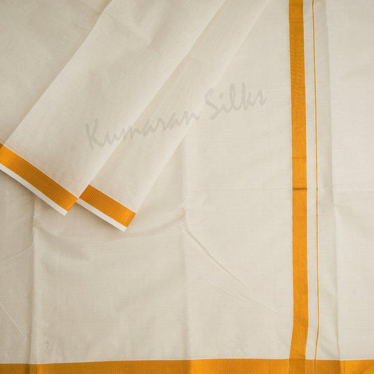 10 x 6 Unbleached Cotton Dhoti 01 - Kumaran Silks