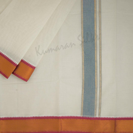 10 x 6 Unbleached Cotton Dhoti 02 - Kumaran Silks