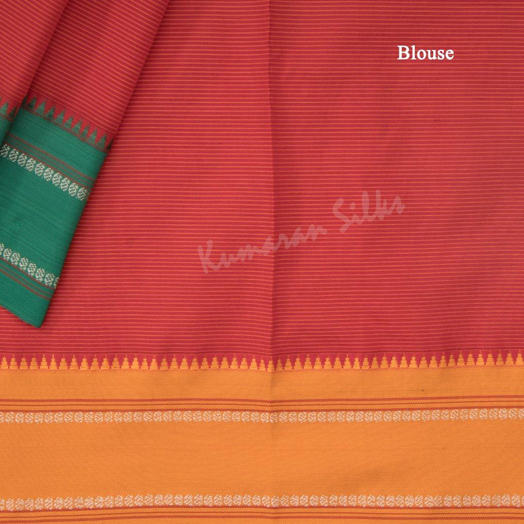 Dharwad Cotton Red Striped Saree - Kumaran Silks