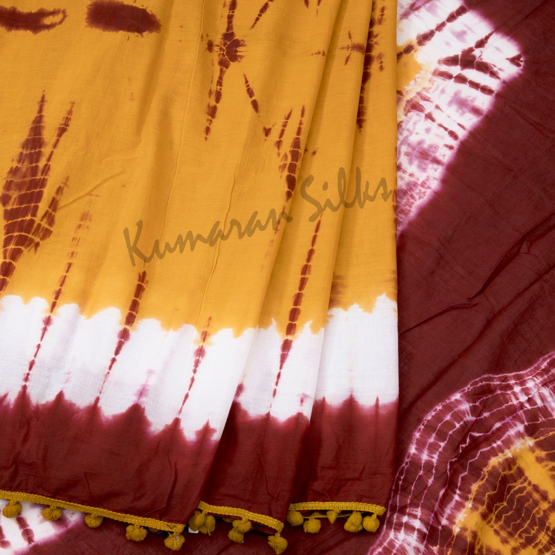 Mul Mul Cotton Mustard Printed Saree 02