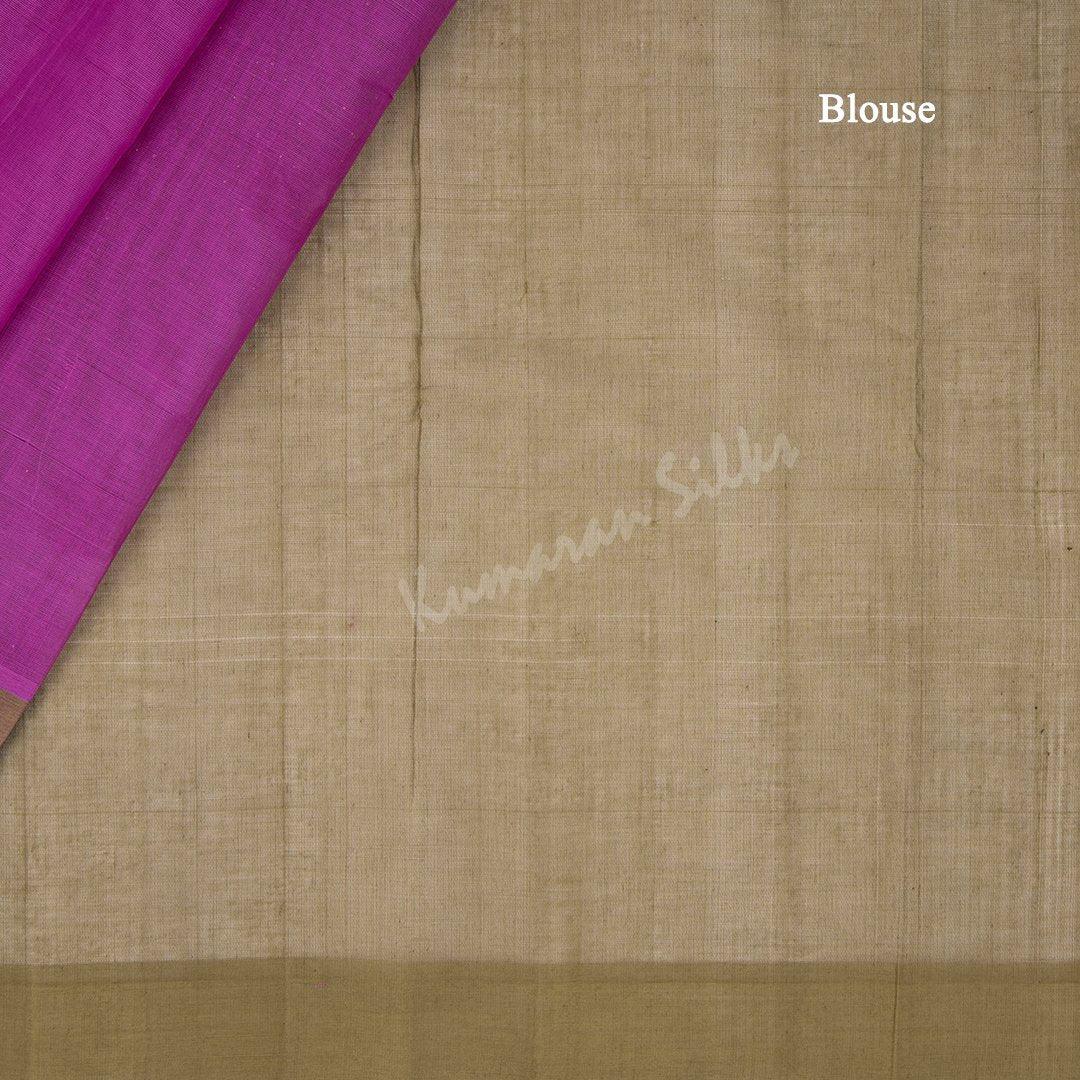 Kanchi Cotton Magenta Pink Thread Worked Saree - Kumaran Silks