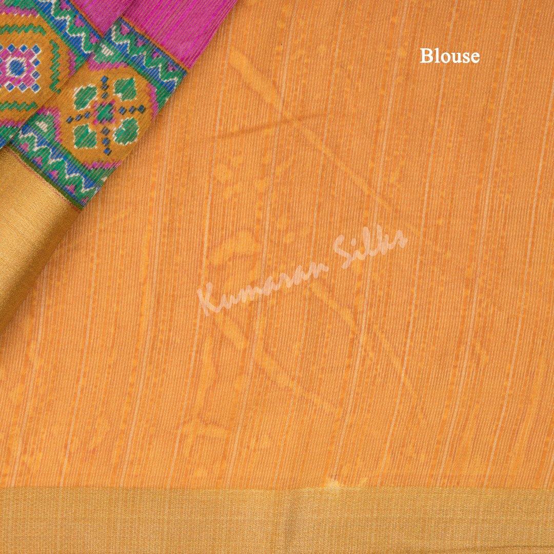 Semi Linen Hot Pink Printed Saree - Kumaran Silks