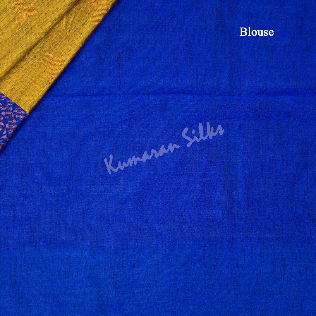 Semi Soft Silk Mustard Zari Worked Saree - Kumaran Silks