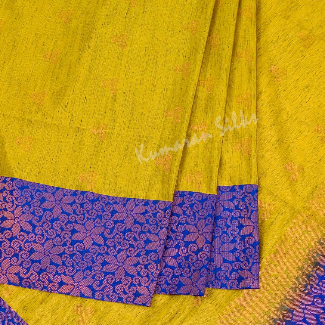 Semi Soft Silk Mustard Zari Worked Saree - Kumaran Silks