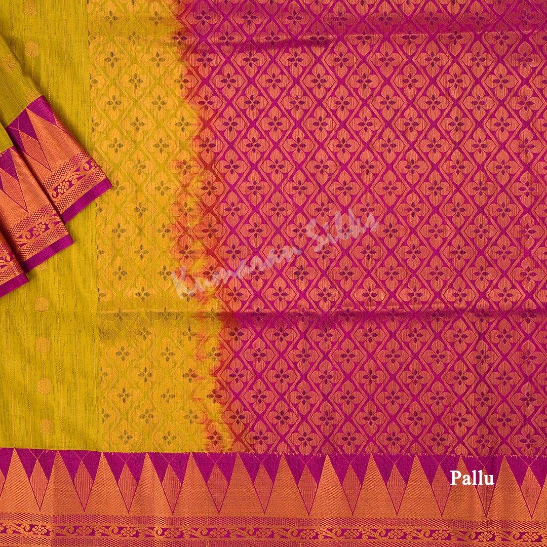 Semi Soft Silk Mustard Zari Worked Saree 02 - Kumaran Silks