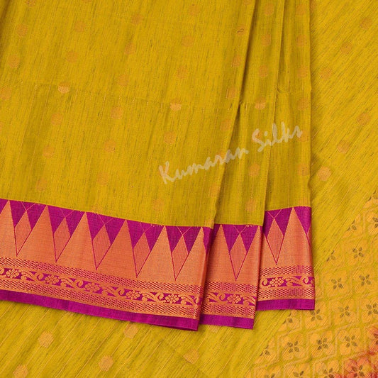 Semi Soft Silk Mustard Zari Worked Saree 02 - Kumaran Silks