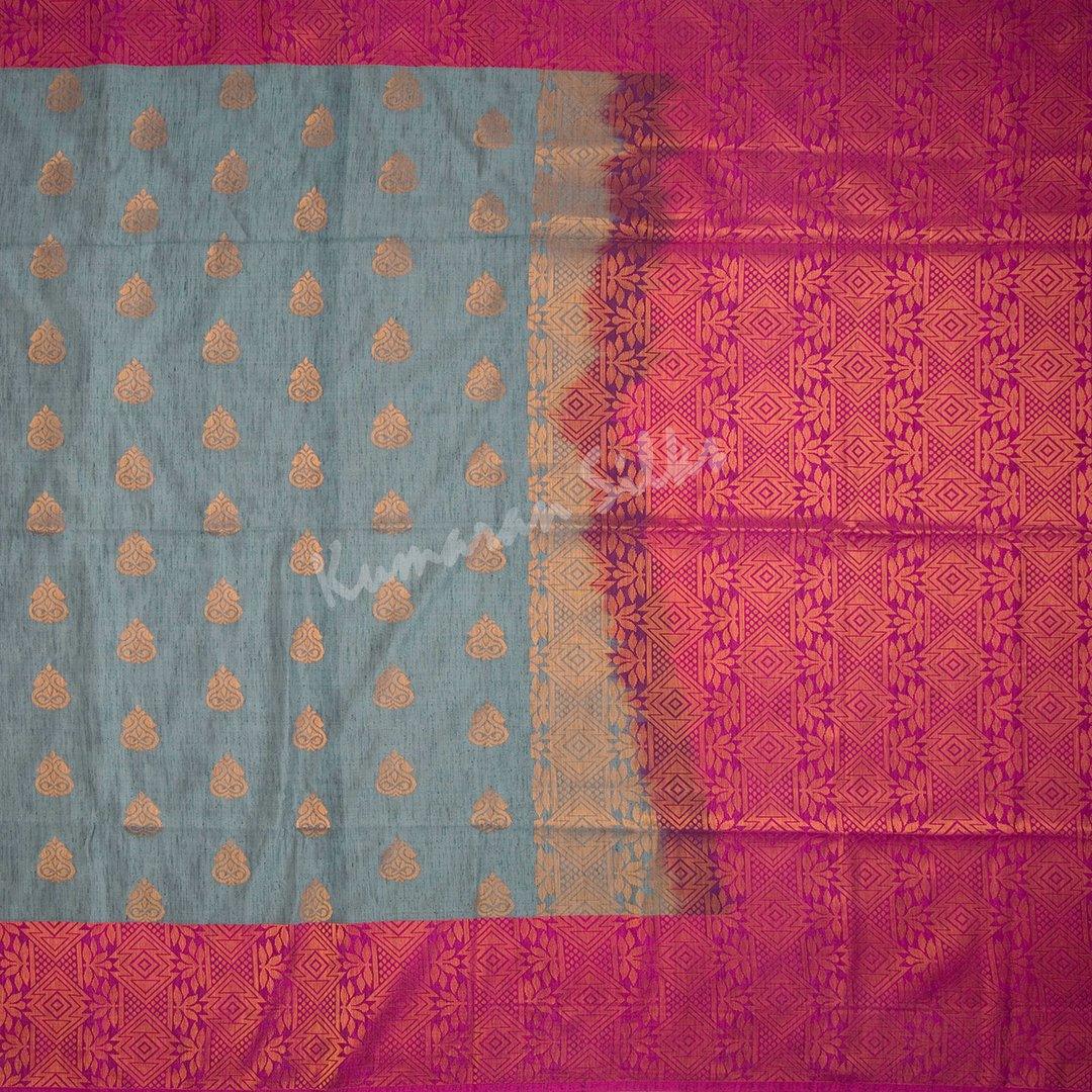 Semi Soft Silk Grey Zari Worked Saree - Kumaran Silks