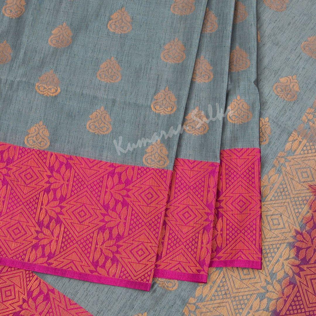 Semi Soft Silk Grey Zari Worked Saree - Kumaran Silks