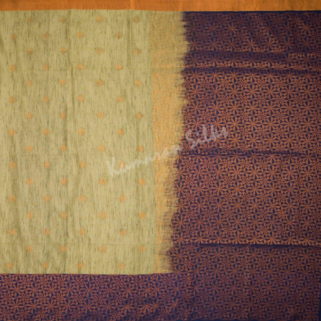 Semi Soft Silk Sage Green Zari Worked Saree 02 - Kumaran Silks