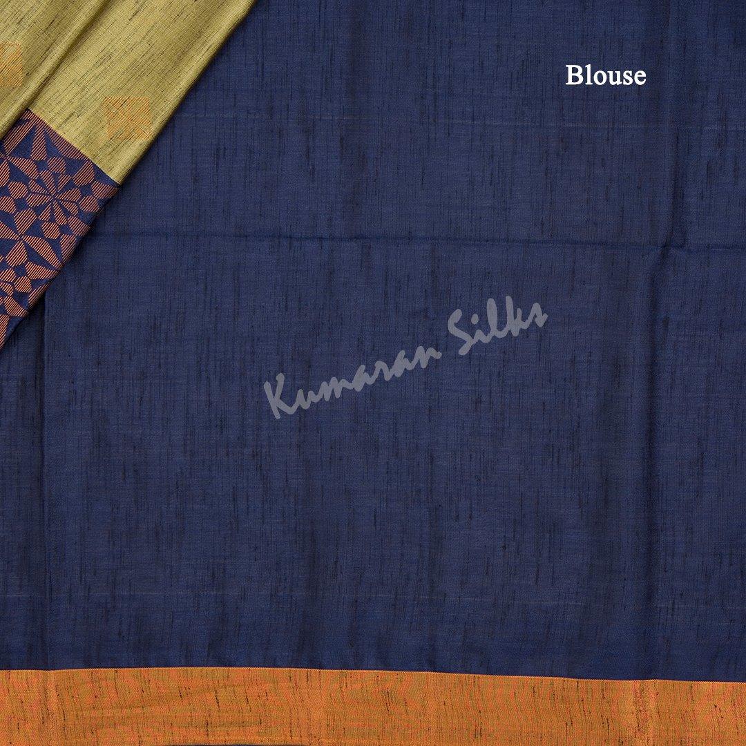 Semi Soft Silk Sage Green Zari Worked Saree 02 - Kumaran Silks