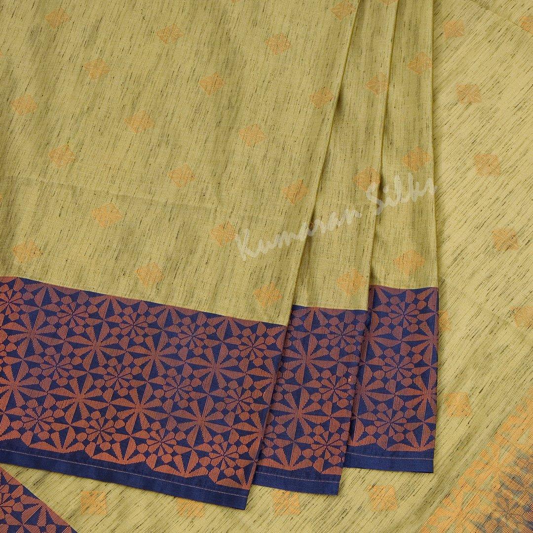 Semi Soft Silk Sage Green Zari Worked Saree 02 - Kumaran Silks